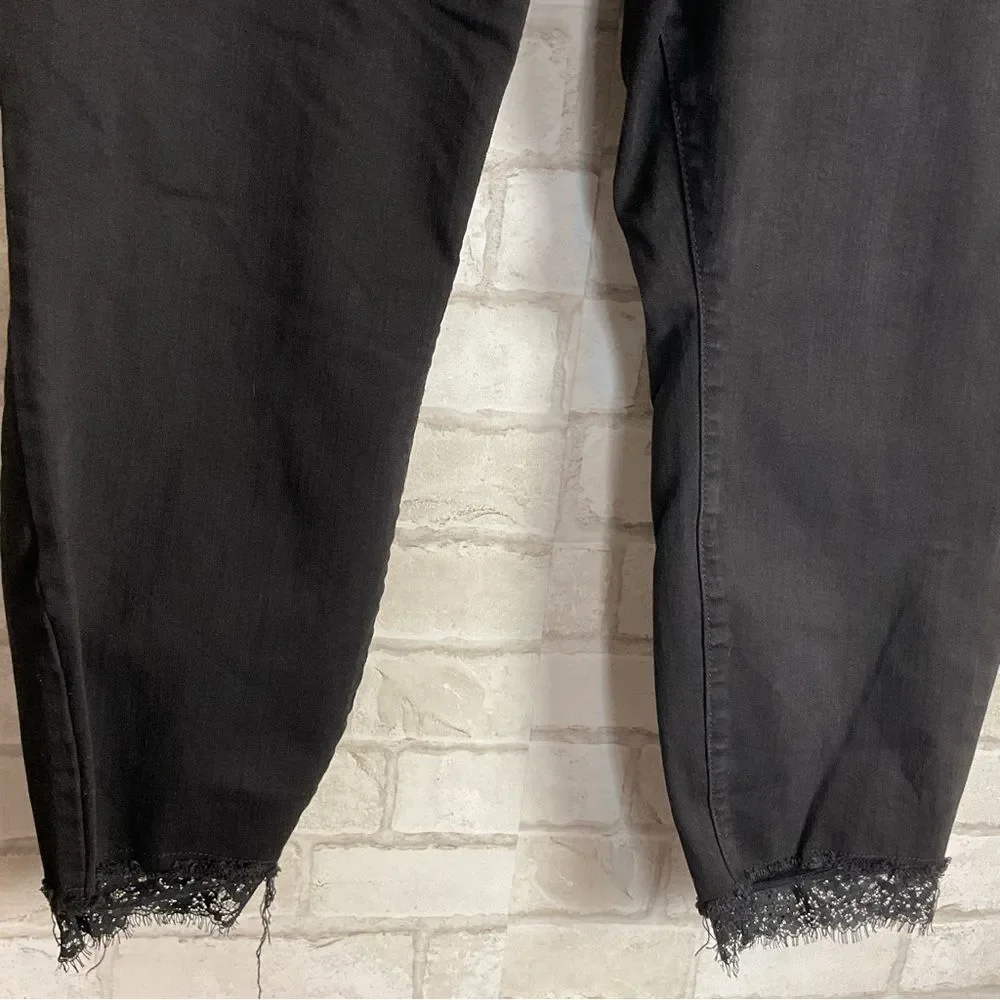 Torrid Premium Black Distressed Skinny Jeans Size 26T